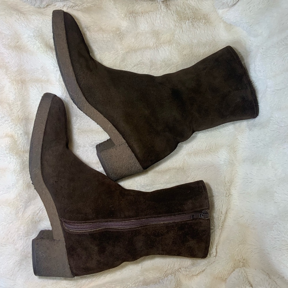 Vintage! Salvatore Ferragamo Brown Suede Boots women’s size 7.5 Narrow - Picture 3 of 9
